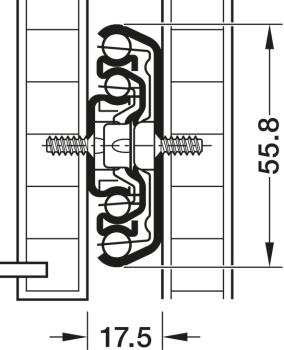 Preview: Schubladenführung bis 129kg, Vollauszug, Stahl, seitliche Montage